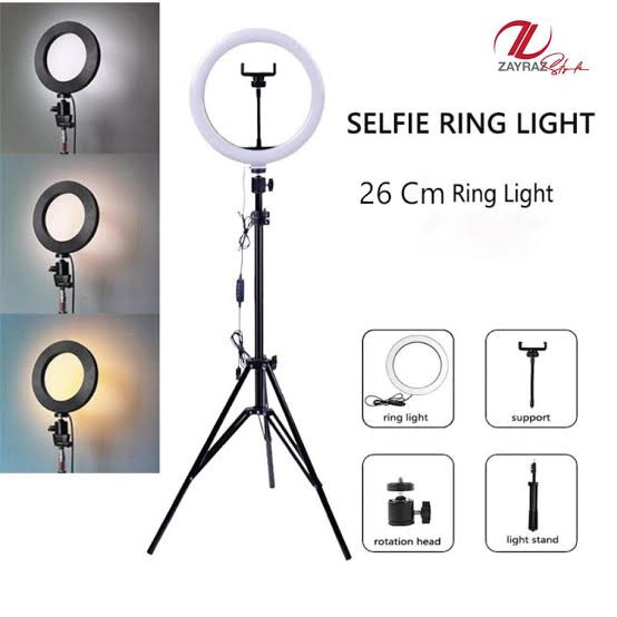 26CM LED STUDIO CAMERA RING LIGHT PHOTOGRAPHY WITH MOBILE HOLDER
